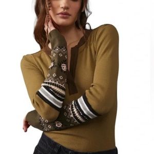 #75. NWOT Free People Mikah Layering Thermal Cuff Top